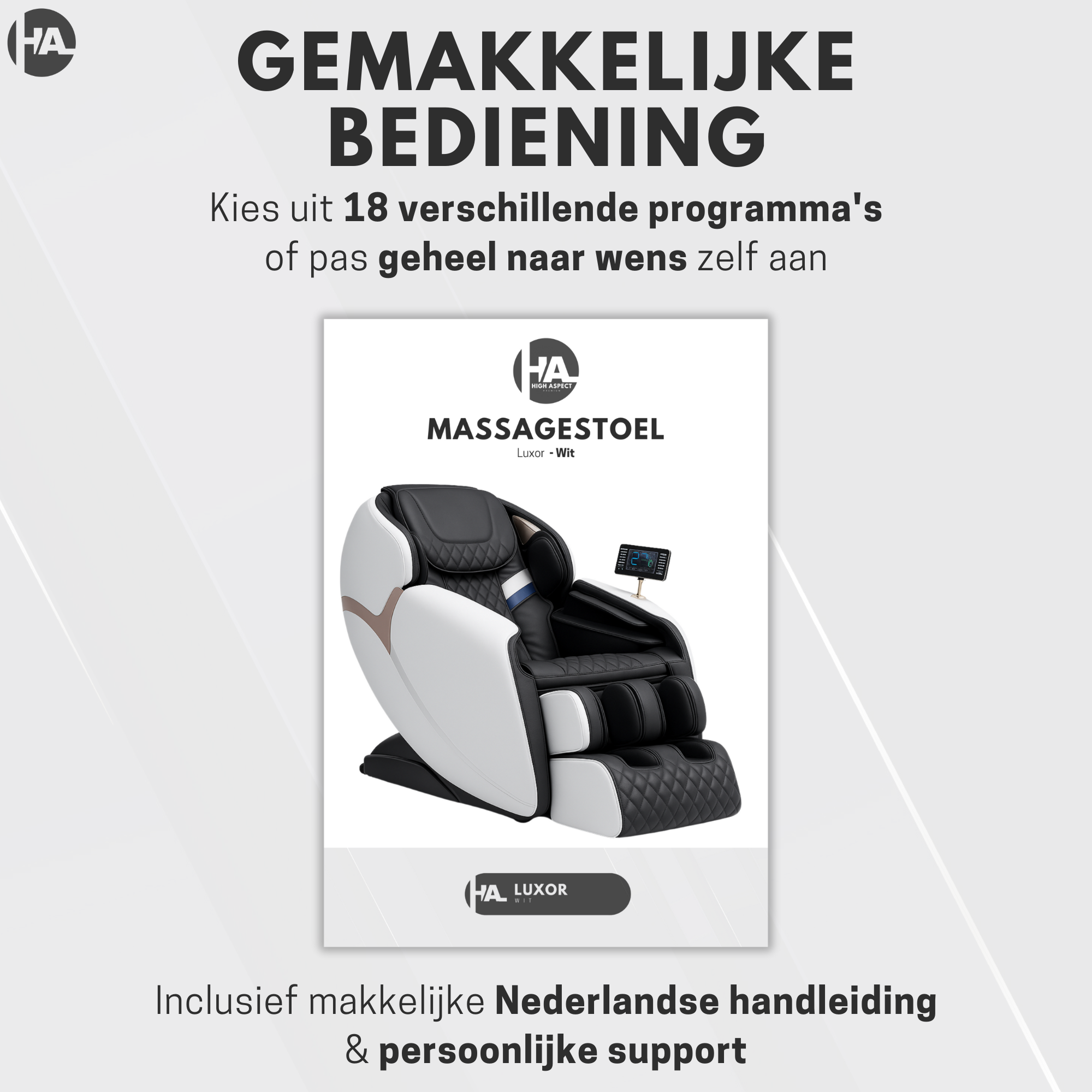 High Aspect® Massagestoel Luxor - Wit