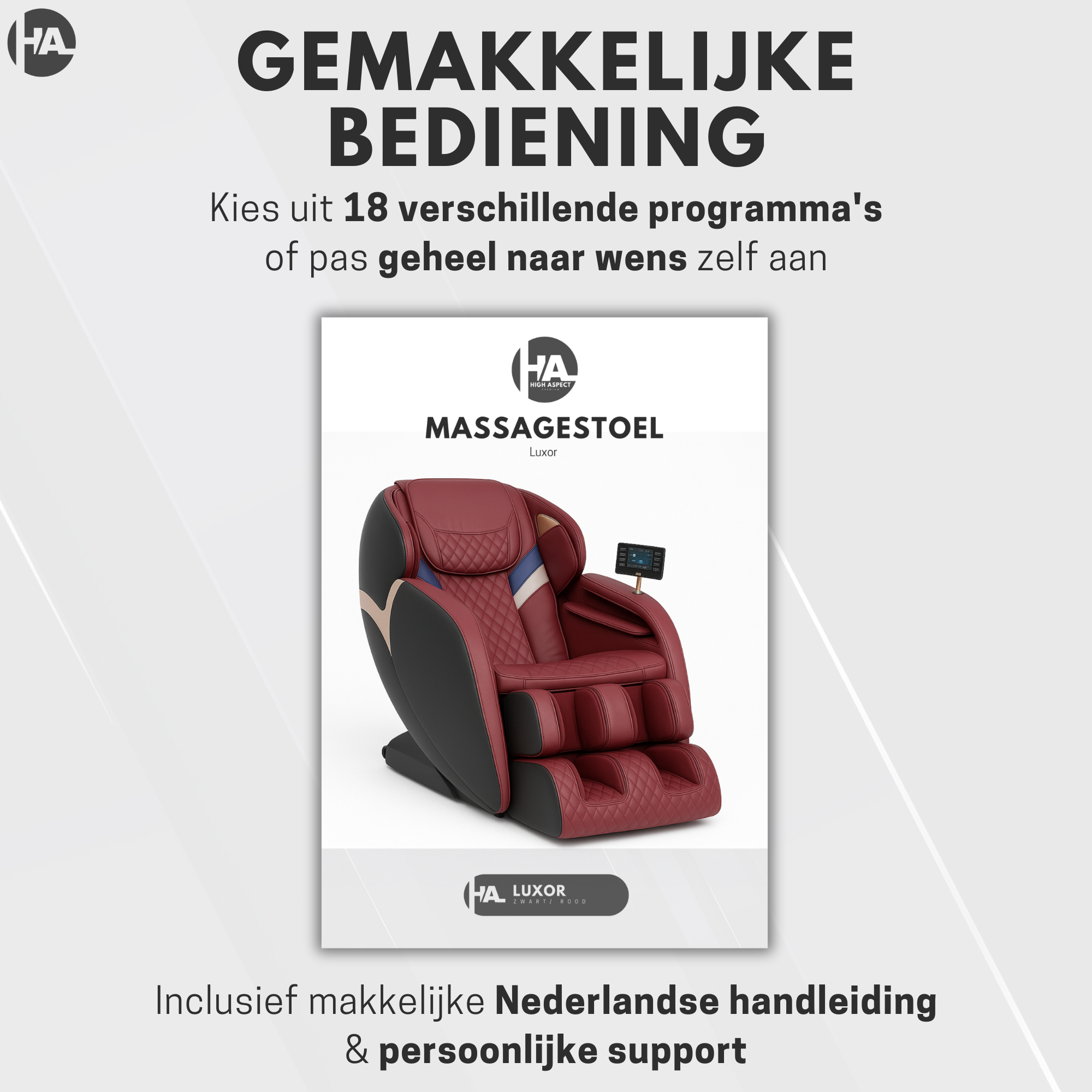 High Aspect® Massagestoel Luxor - Zwart/ Rood