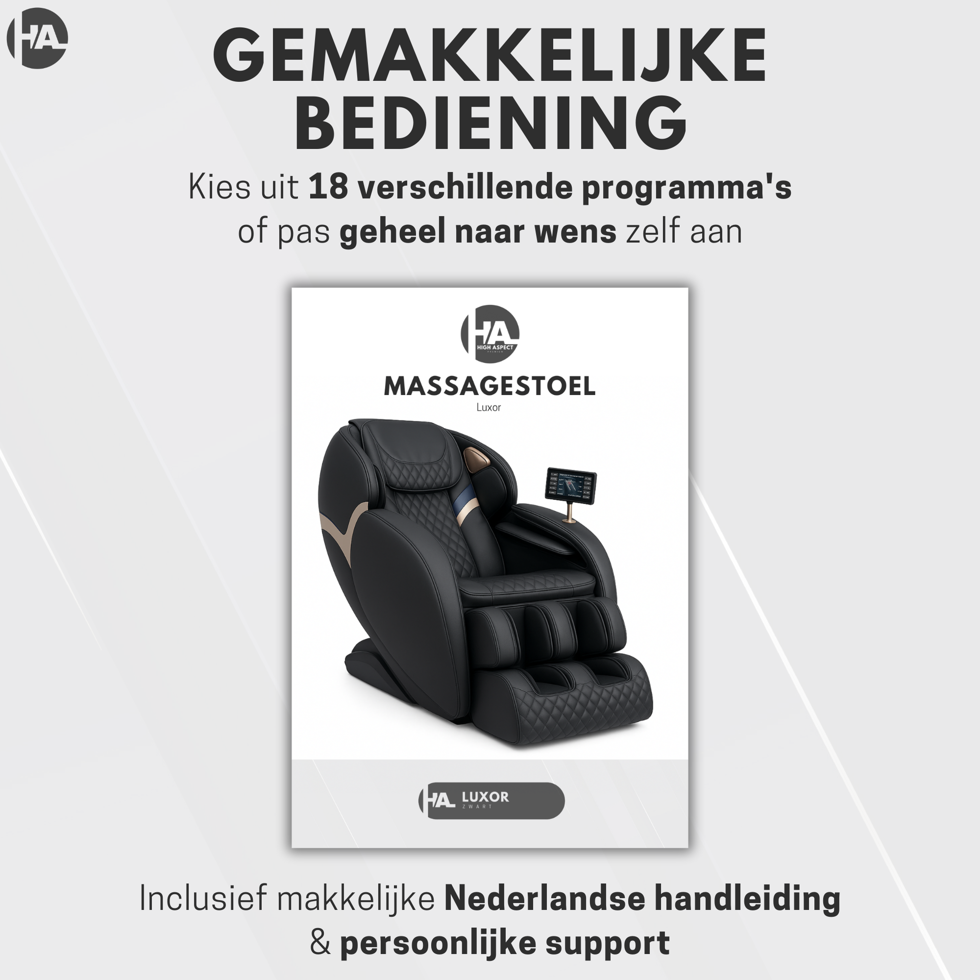 High Aspect® Massagestoel Luxor - Zwart