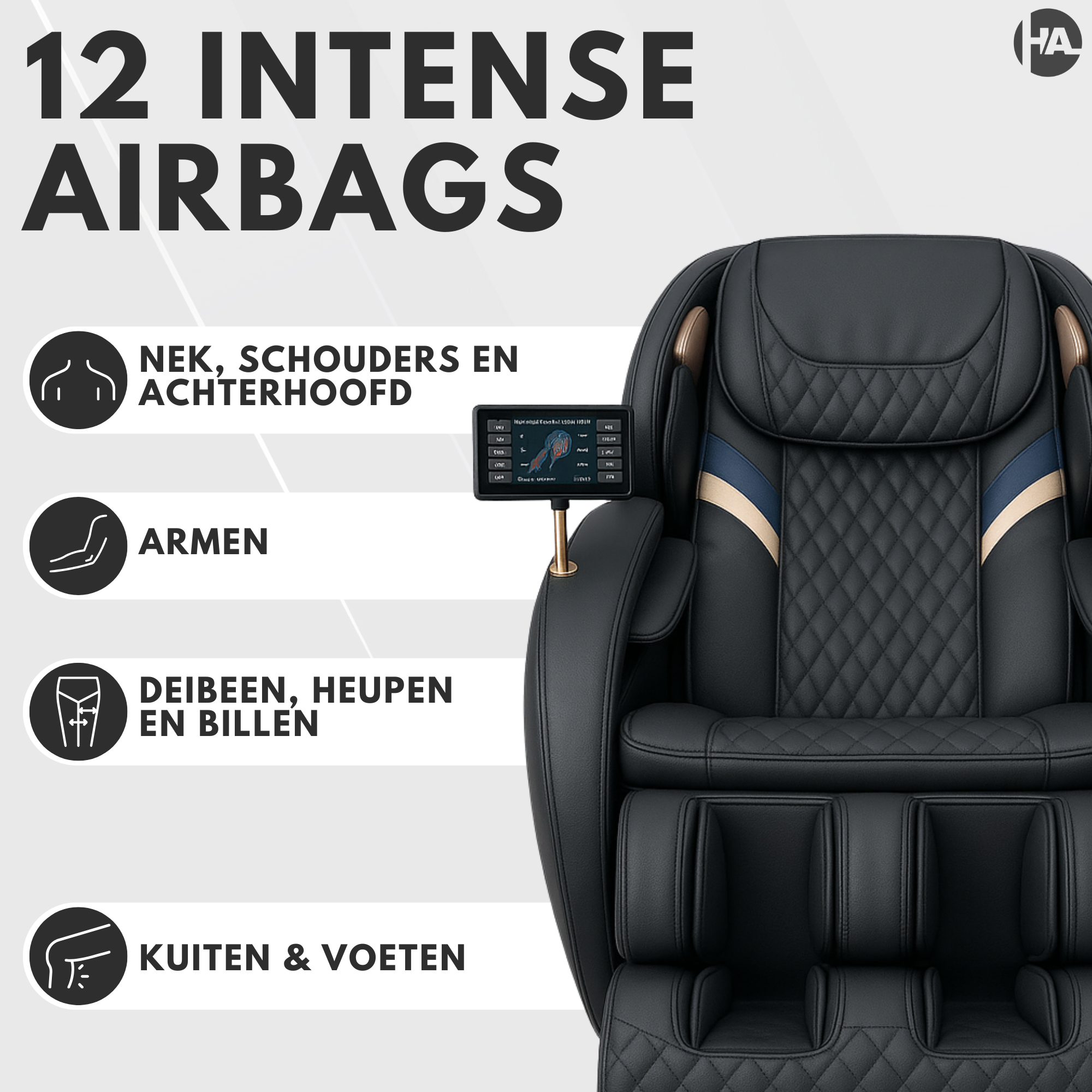 High Aspect® Massagestoel Luxor - Zwart