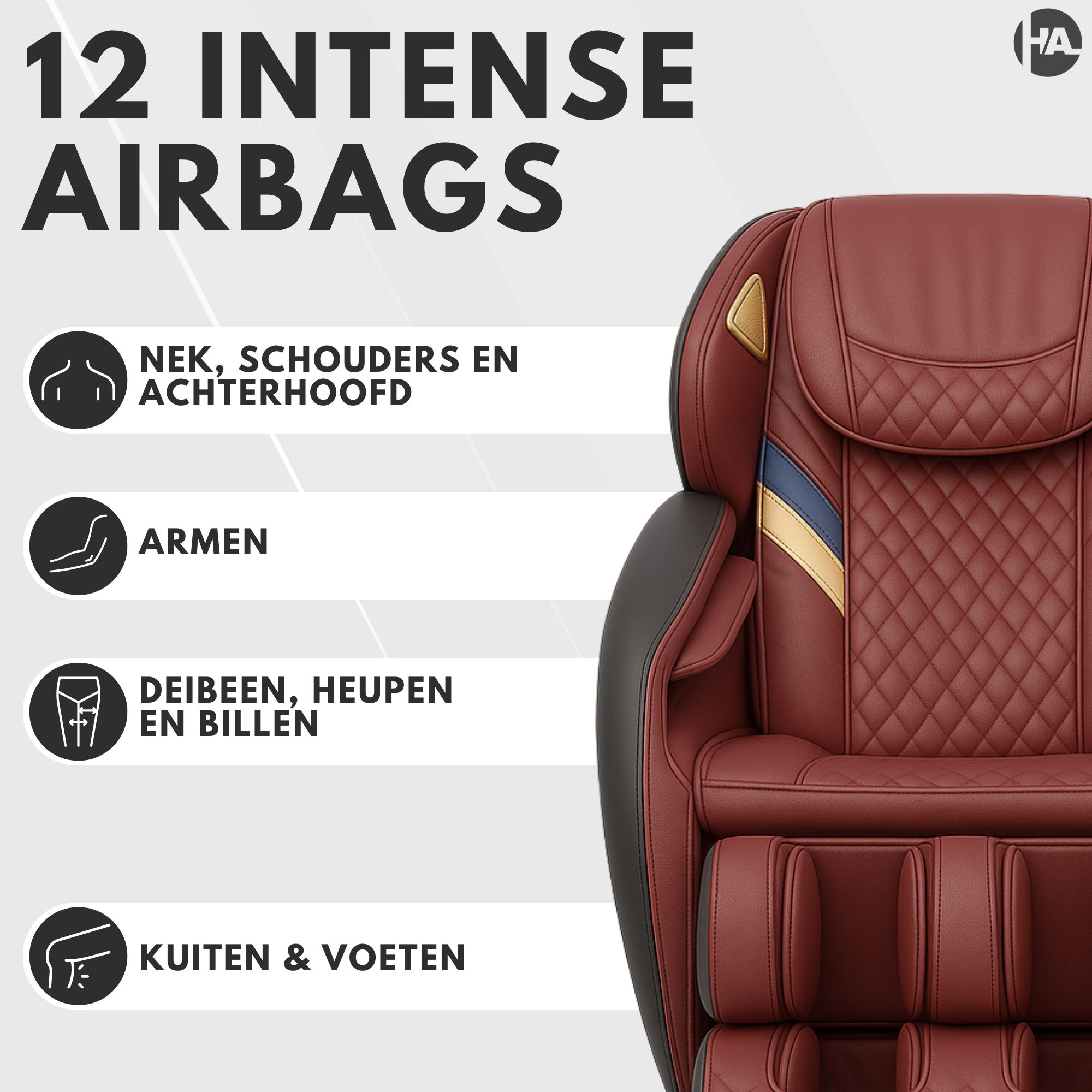 High Aspect® Massagestoel Luxor - Zwart/ Rood