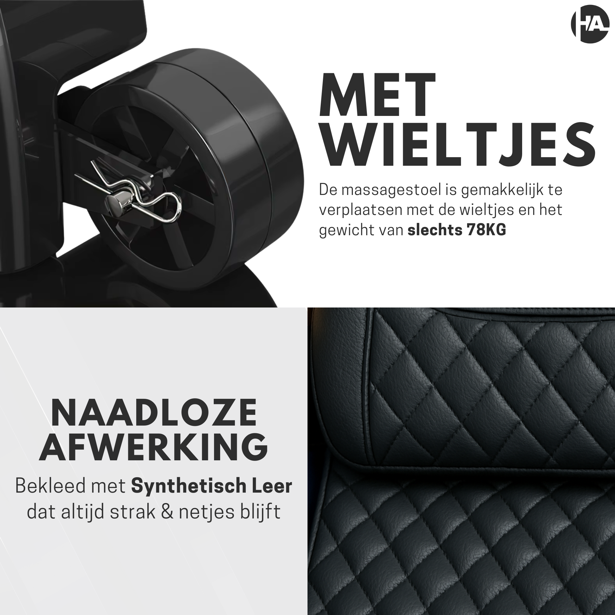 High Aspect® Massagestoel Luxor - Zwart
