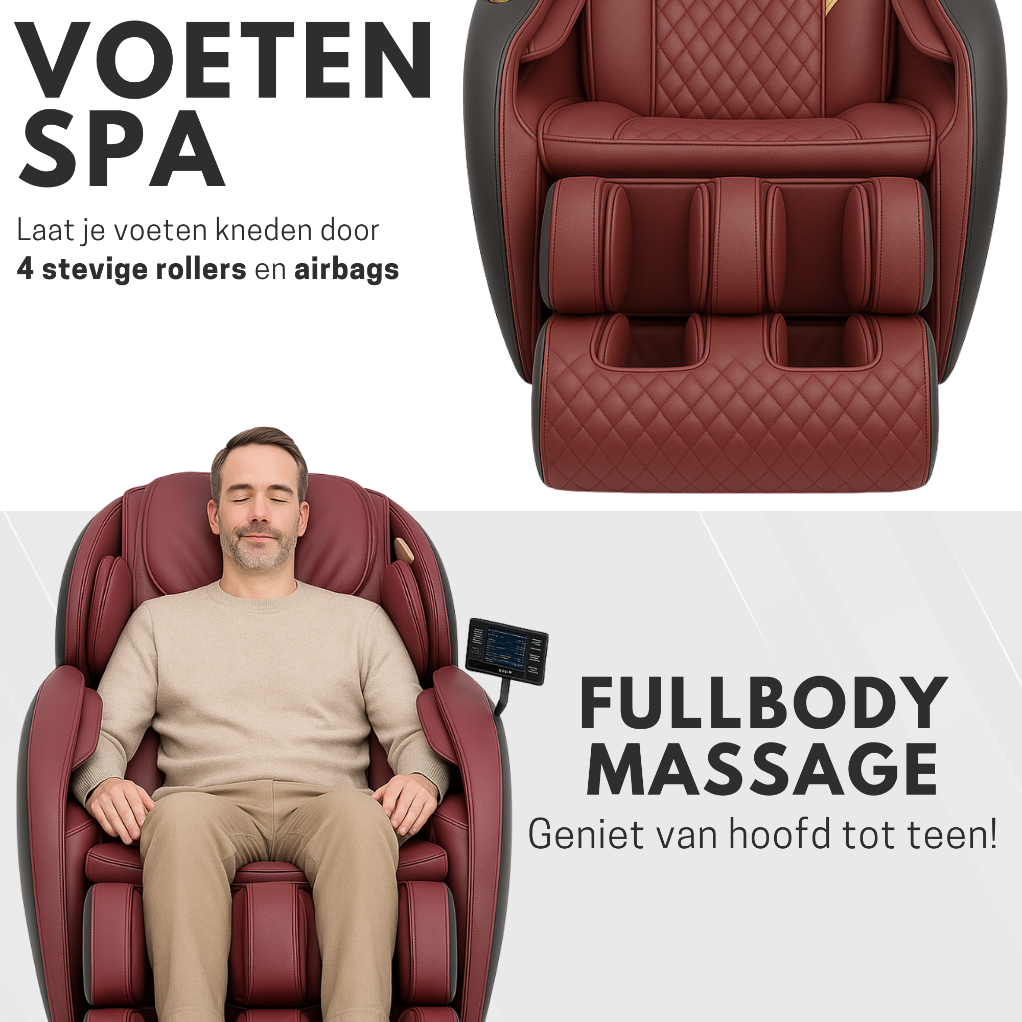 High Aspect® Massagestoel Luxor - Zwart/ Rood