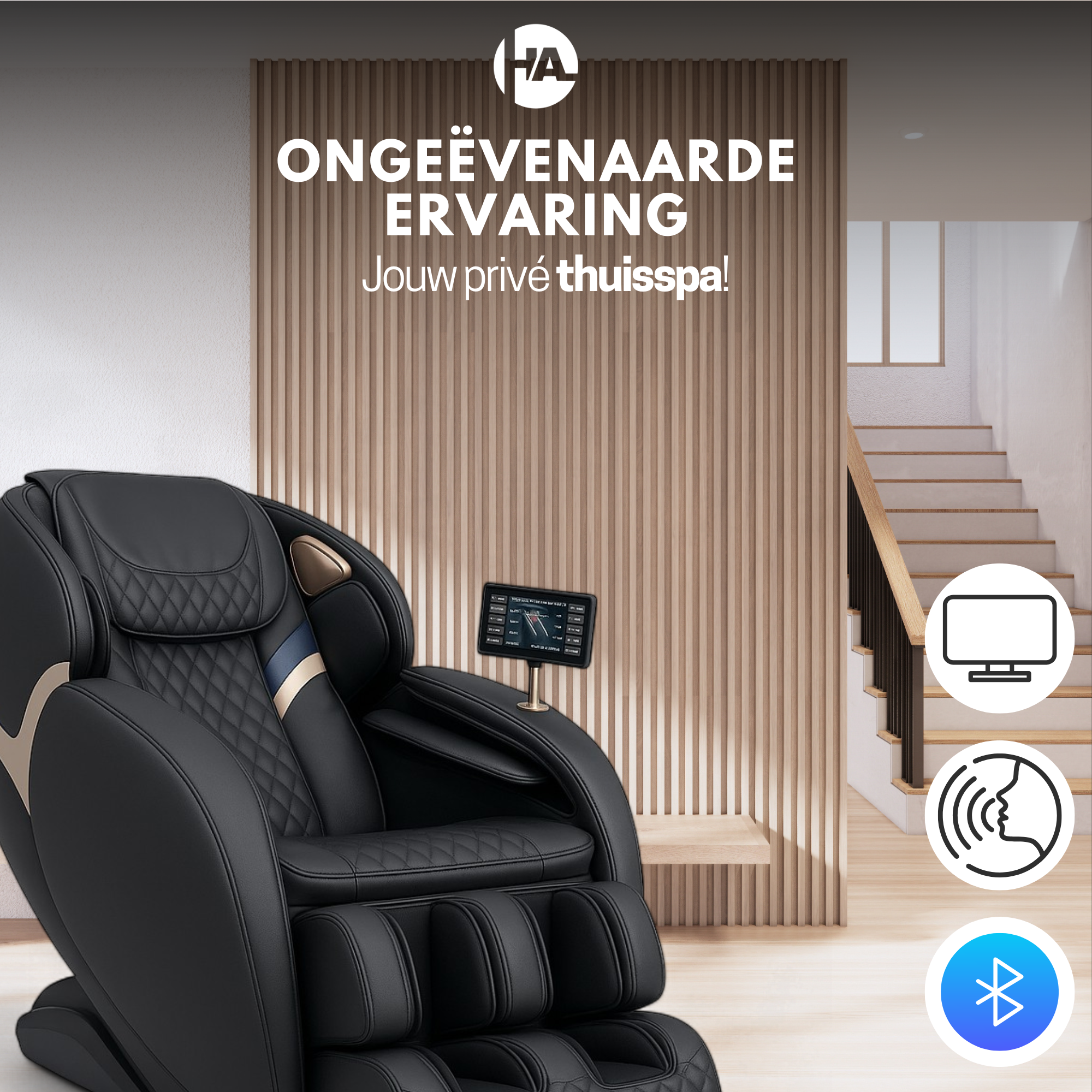 High Aspect® Massagestoel Luxor - Zwart