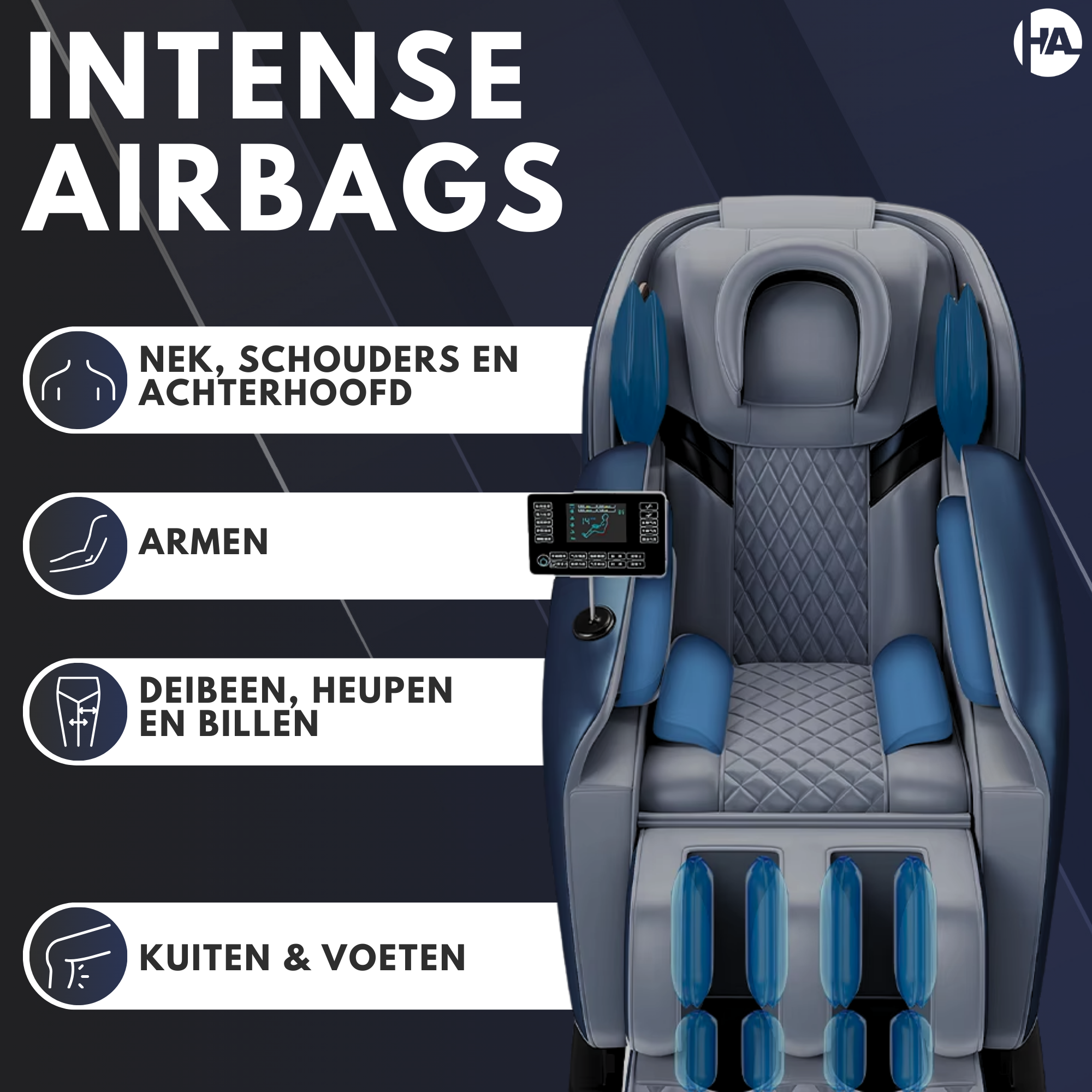 High Aspect® Massagestoel D1 - Midnight Blue