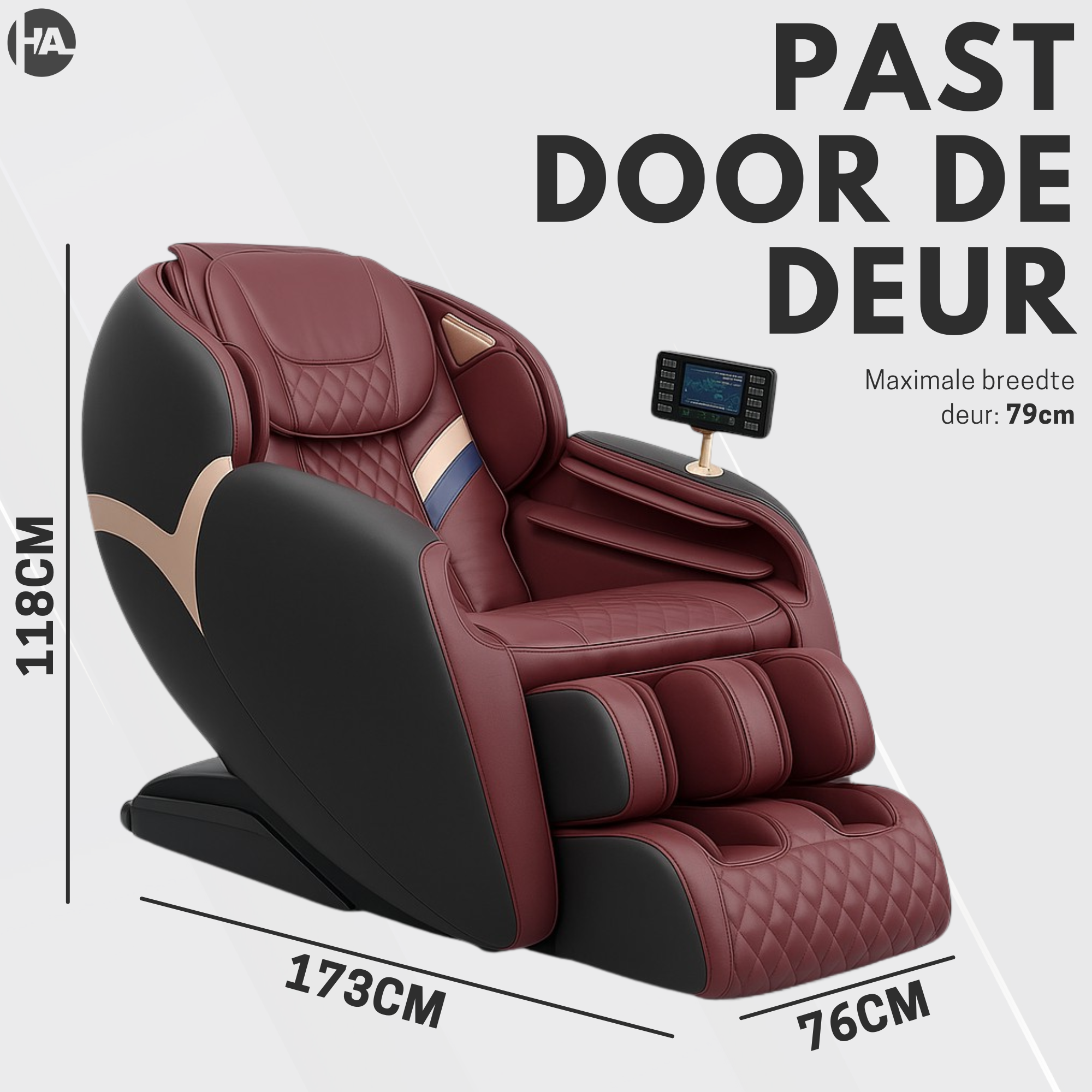 High Aspect® Massagestoel Luxor - Zwart/ Rood